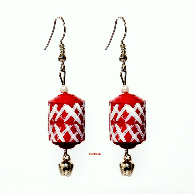 Red white Ghungar Earring